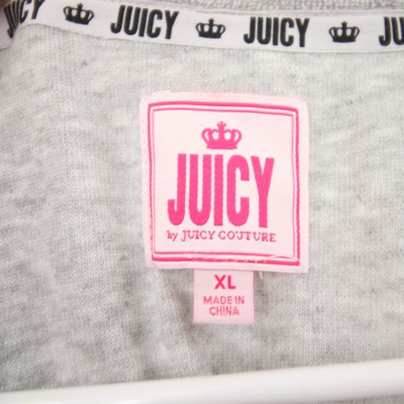 2-Piece Set Juicy Couture Terry Cloth Gray Black Short Sleeve Top Joggers XL - Picture 15 of 15